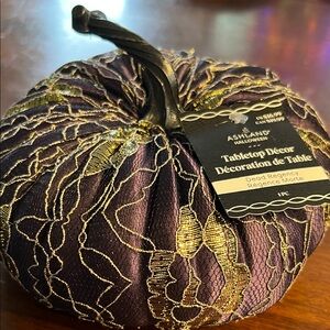 Ashland Purple and Gold Decorative Pumpkin